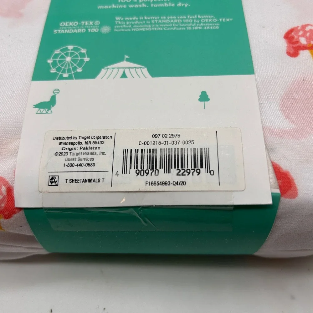 Pillowfort Twin Microfiber Sheet Set Pink Flamingos White 3 Piece Bedding NEW